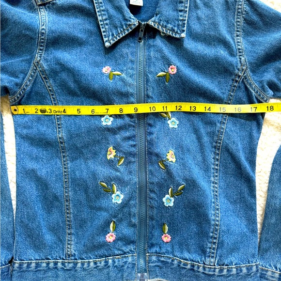 Vintage Bugle Boy Boho Festival Floral Cottagecore Jean Jacket Embroidered Sz S - Picture 6 of 10